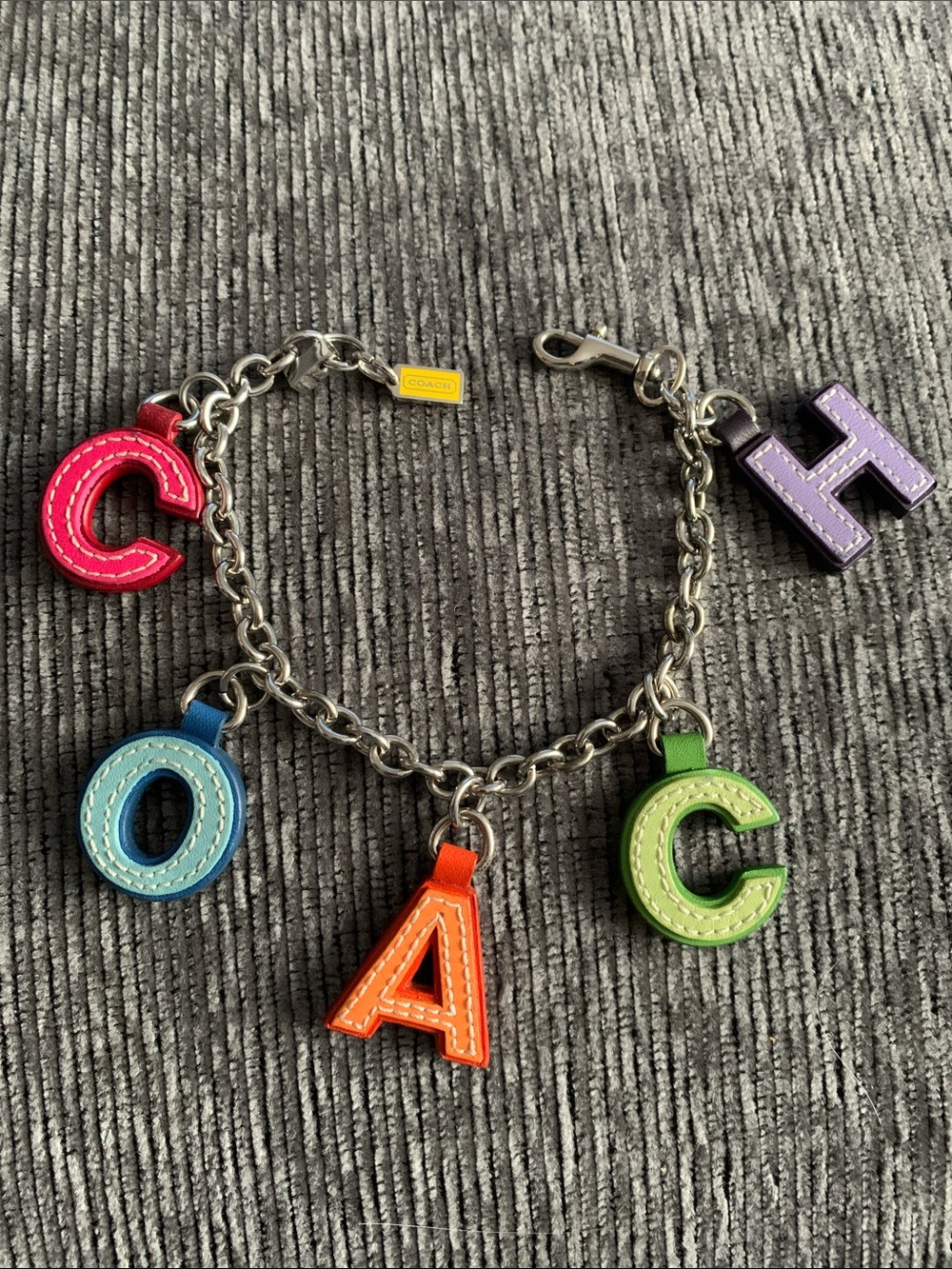 Very rare Coach Rainbow Alphabet Bag Charm